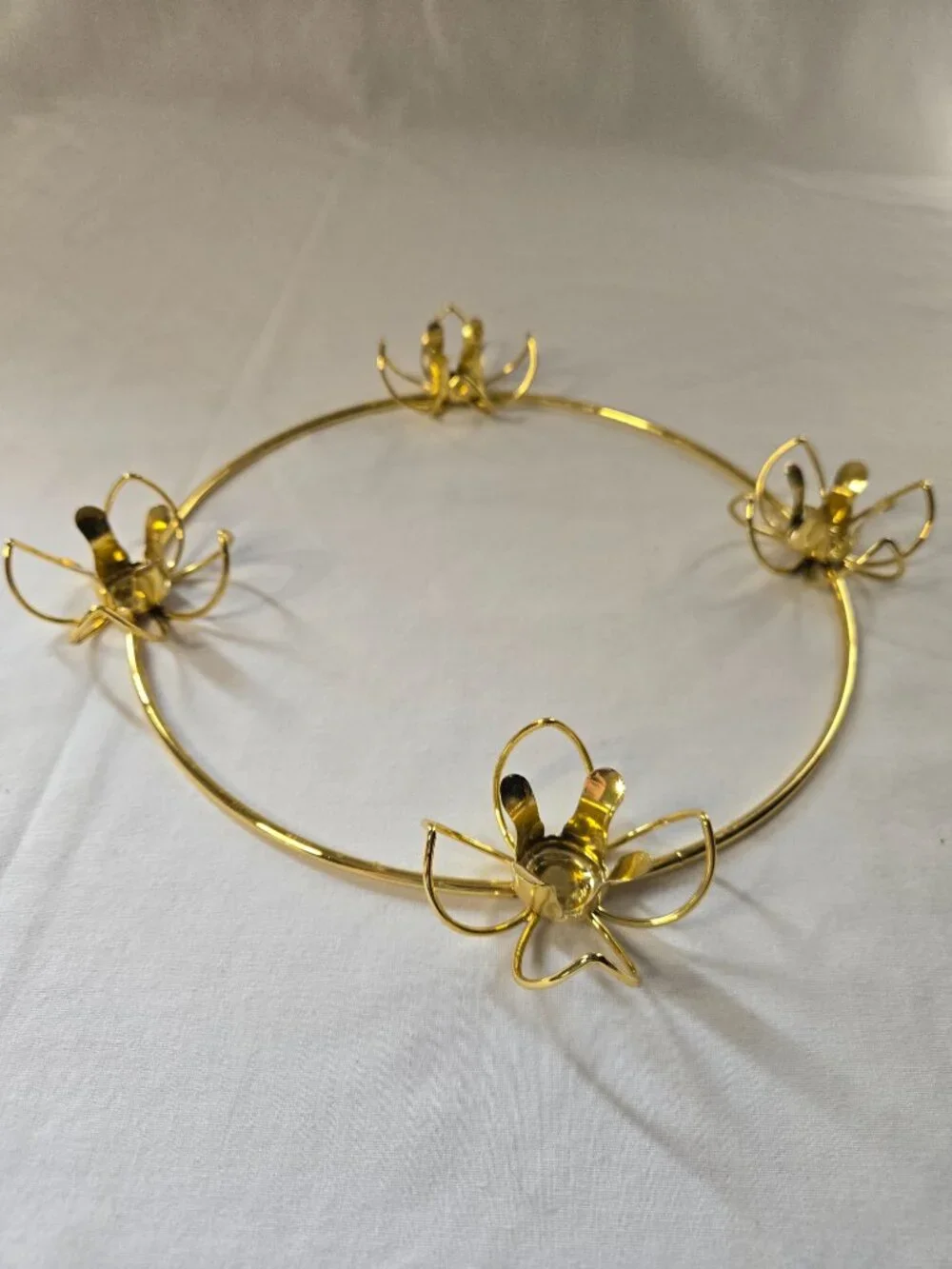 Vintage Metal Gibson Advent-Ring Wreath Candle Holder Christmas